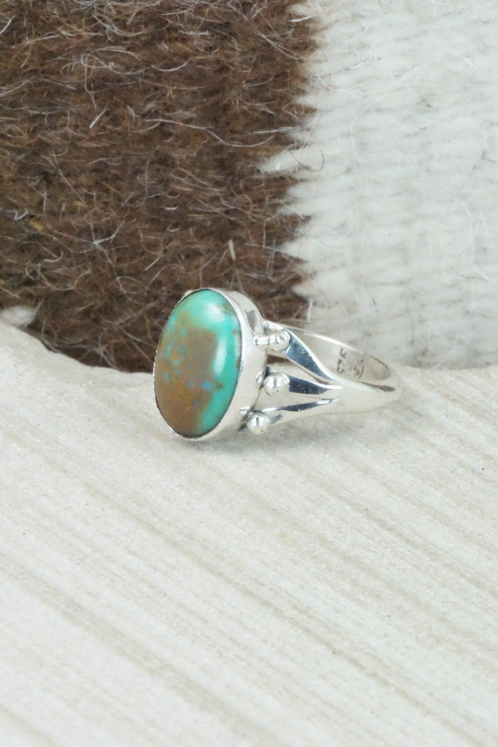 Turquoise & Sterling Silver Ring - Hiram Largo - Size 9.25