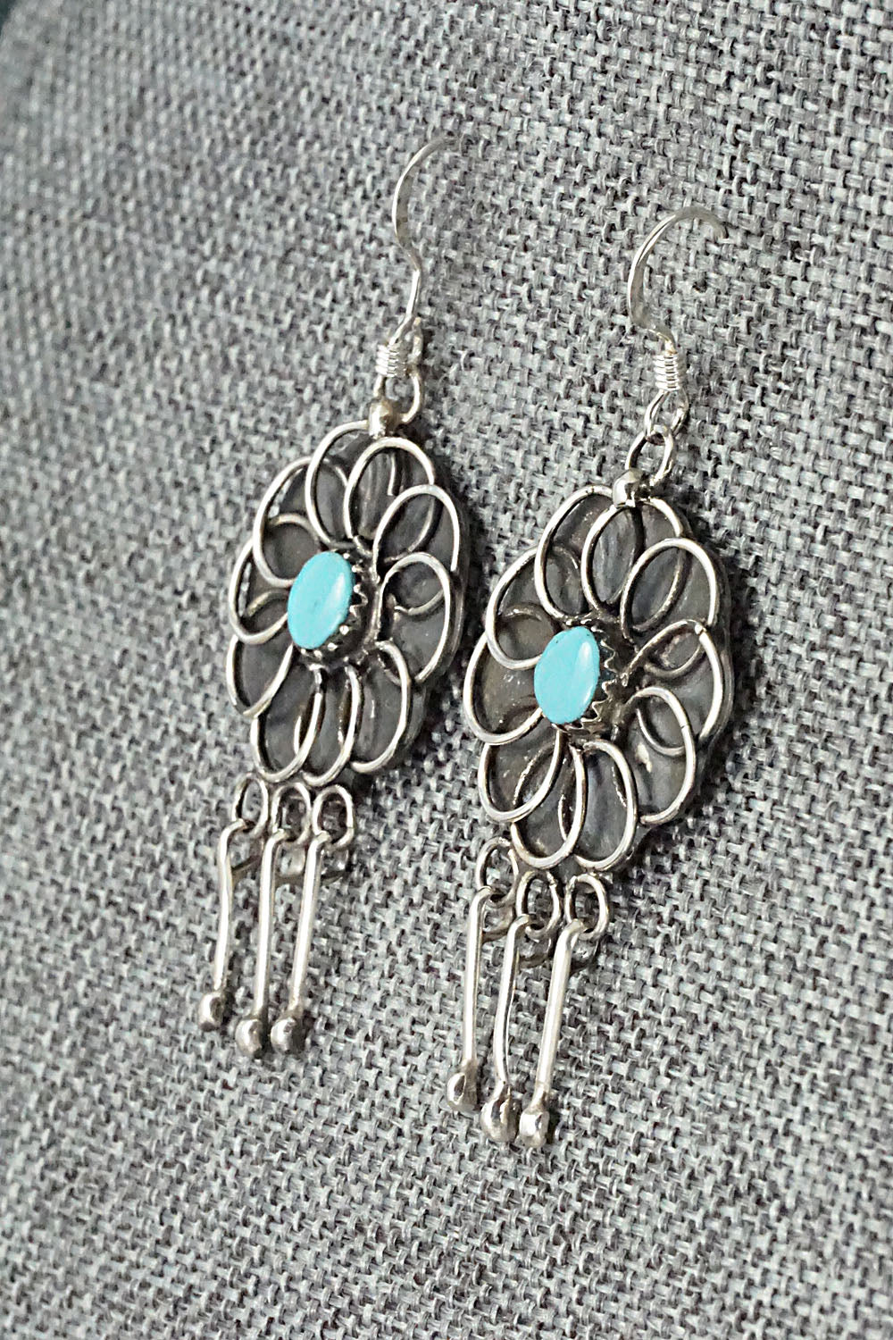 Turquoise & Sterling Silver Earrings - Diana Bellson