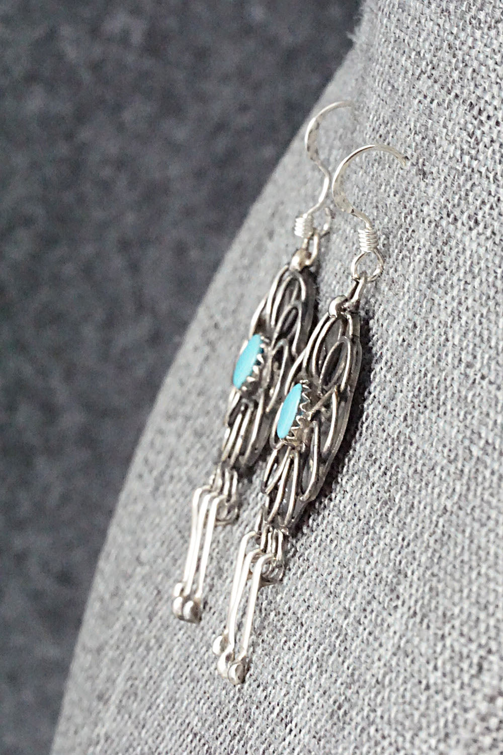 Turquoise & Sterling Silver Earrings - Diana Bellson