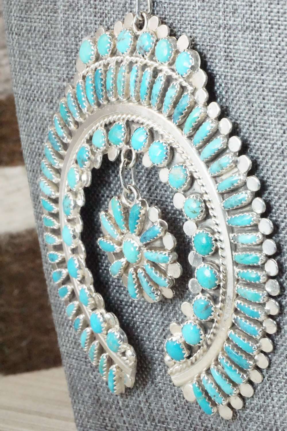 Turquoise & Sterling Silver Necklace and Earrings - Lavell Byjoe