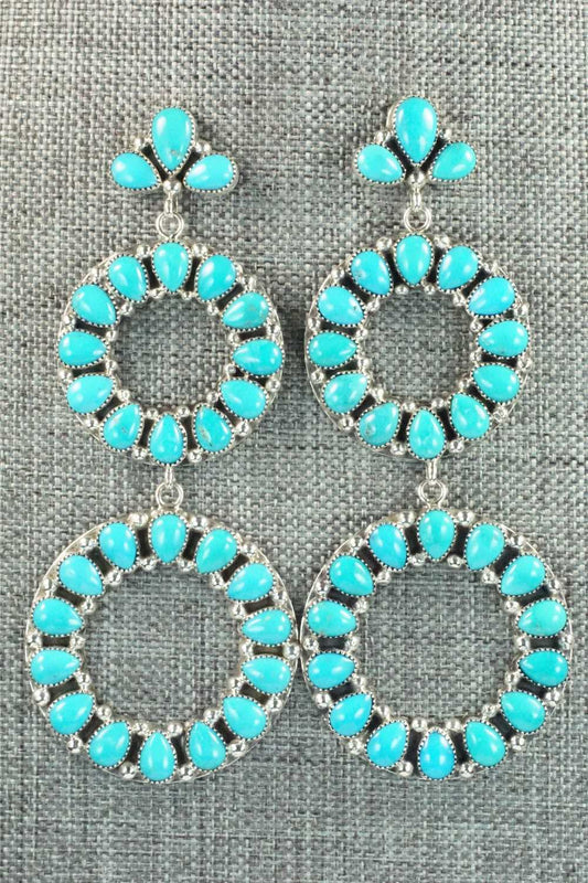 Turquoise & Sterling Silver Earrings - Spencer