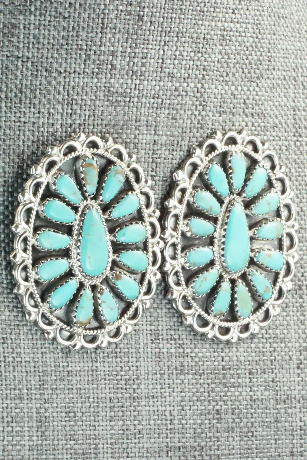 Turquoise & Sterling Silver Earrings - Zeita Begay