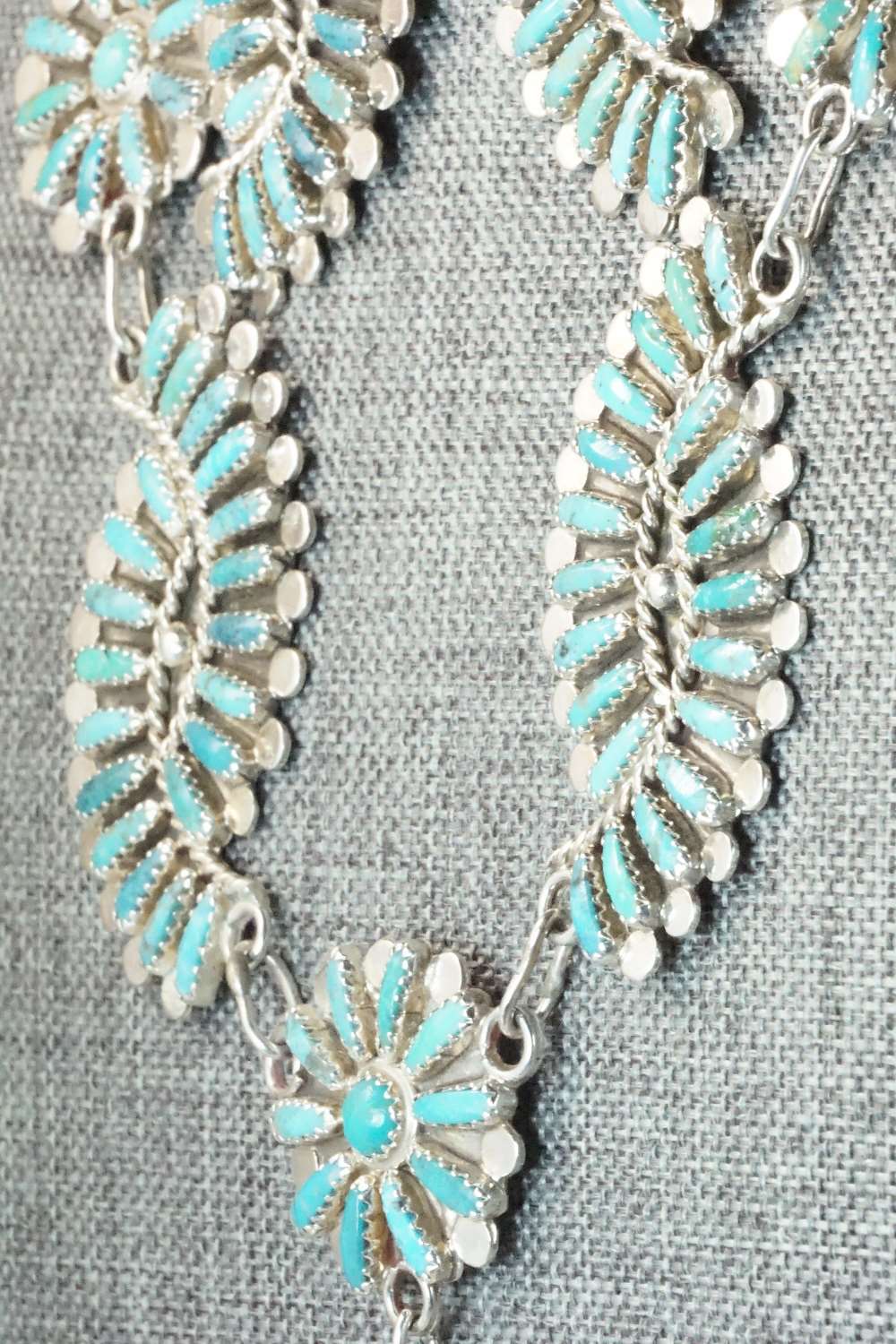 Turquoise & Sterling Silver Necklace and Earrings - Lavell Byjoe