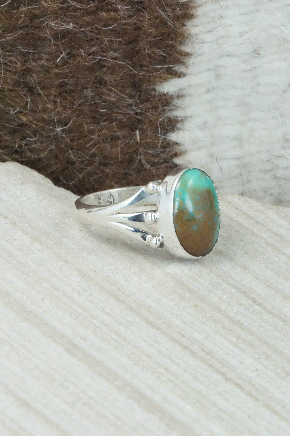 Turquoise & Sterling Silver Ring - Hiram Largo - Size 9.25