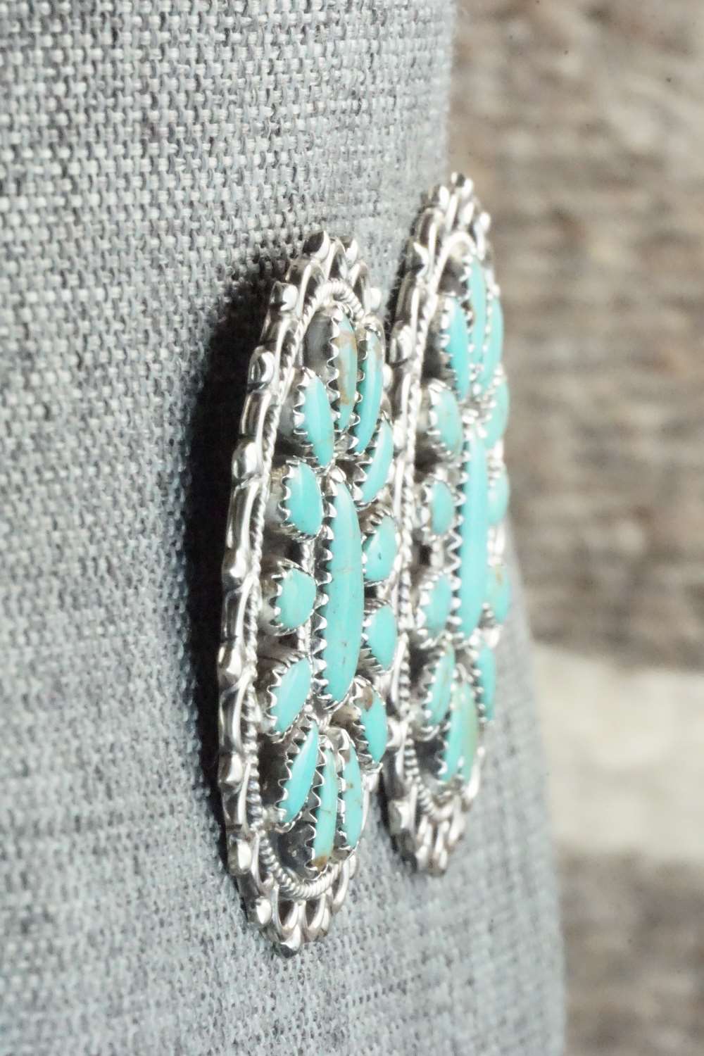 Turquoise & Sterling Silver Earrings - Zeita Begay