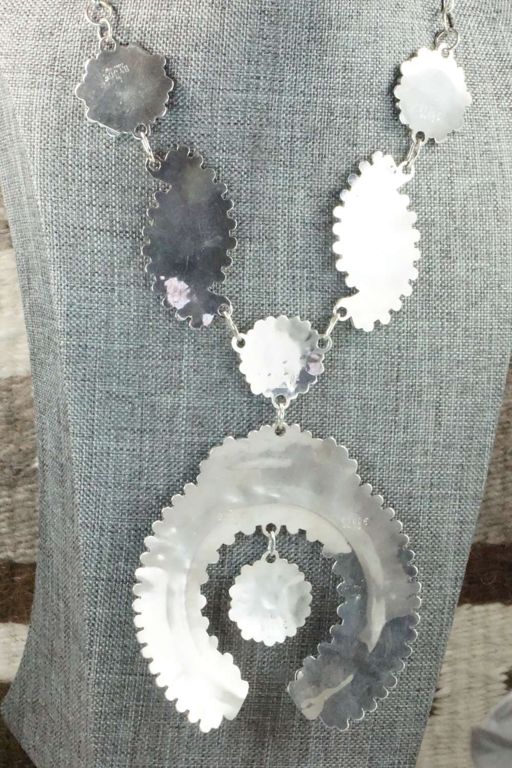 Turquoise & Sterling Silver Necklace and Earrings - Lavell Byjoe