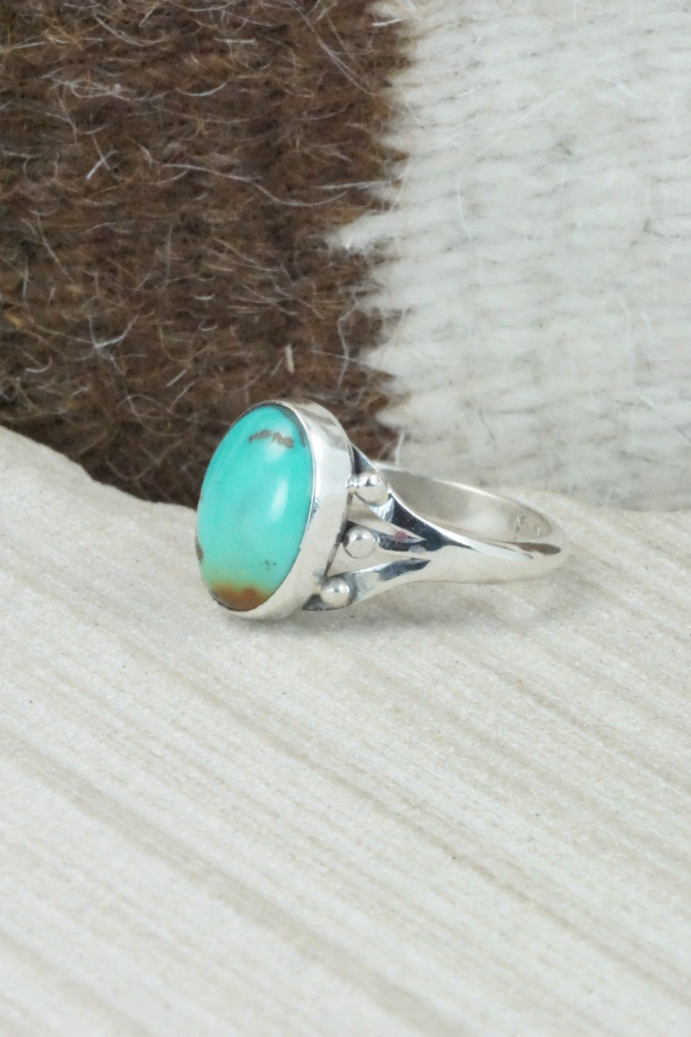 Turquoise & Sterling Silver Ring - Hiram Largo - Size 10