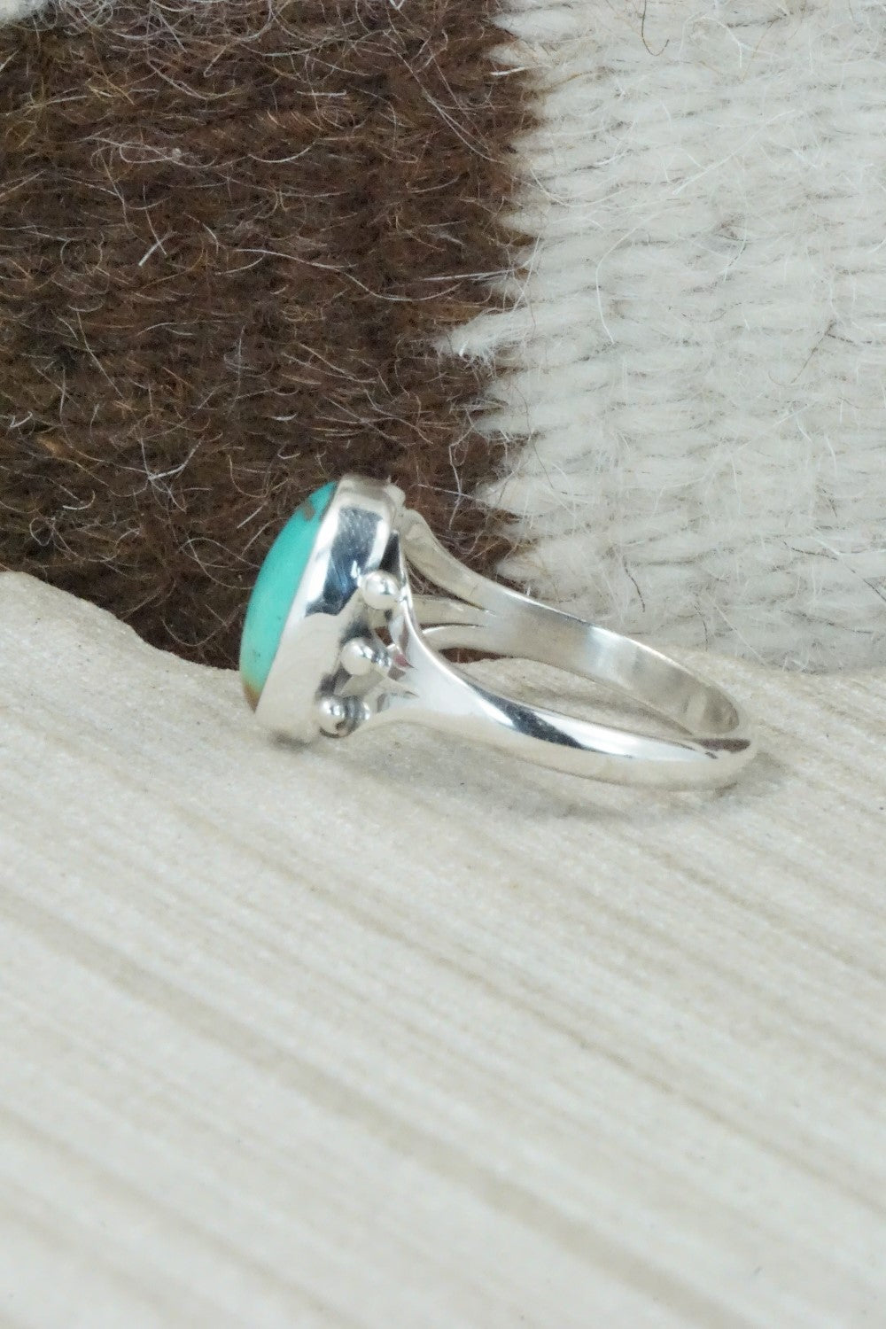 Turquoise & Sterling Silver Ring - Hiram Largo - Size 10
