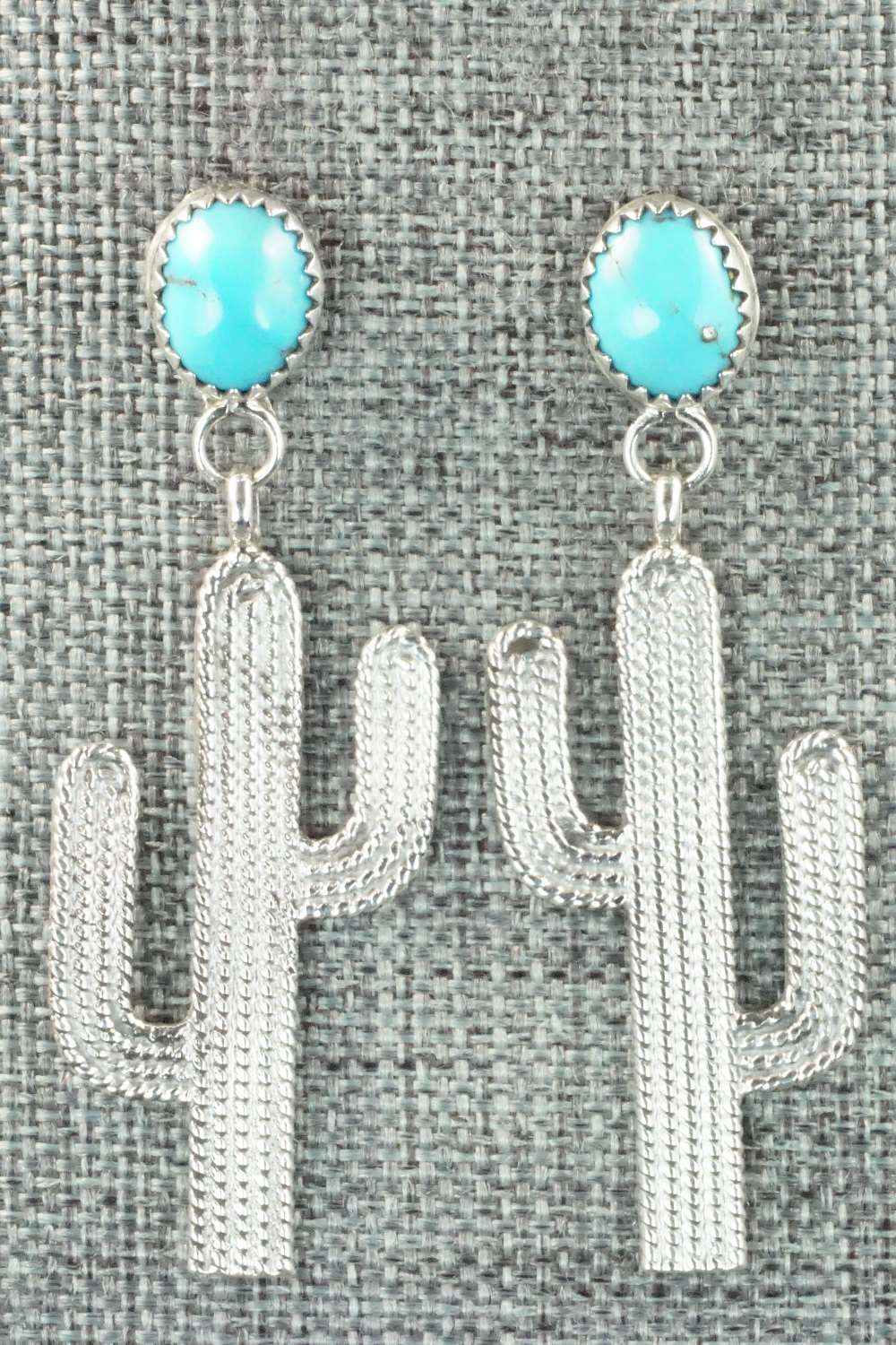 Turquoise & Sterling Silver Earrings - Verley Betone