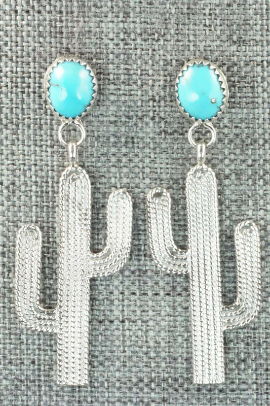 Turquoise & Sterling Silver Earrings - Verley Betone