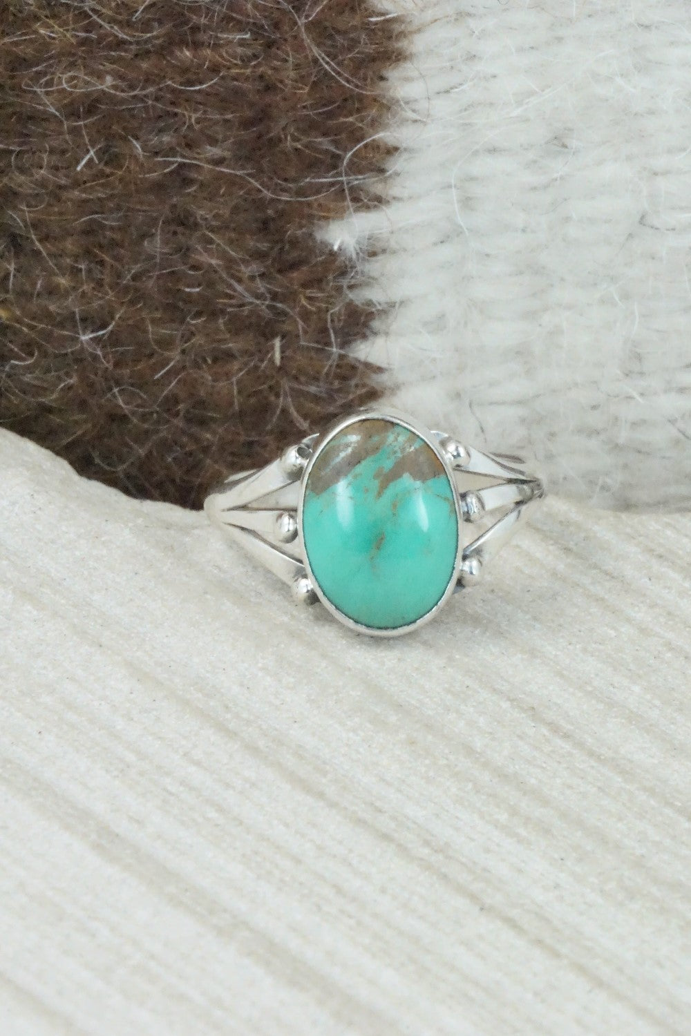 Turquoise & Sterling Silver Ring - Hiram Largo - Size 10