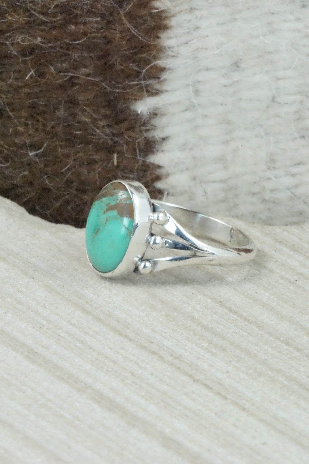 Turquoise & Sterling Silver Ring - Hiram Largo - Size 10