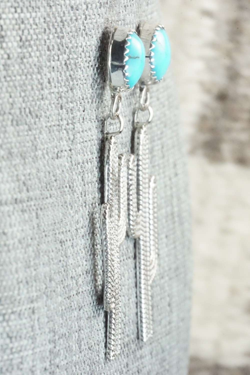 Turquoise & Sterling Silver Earrings - Verley Betone