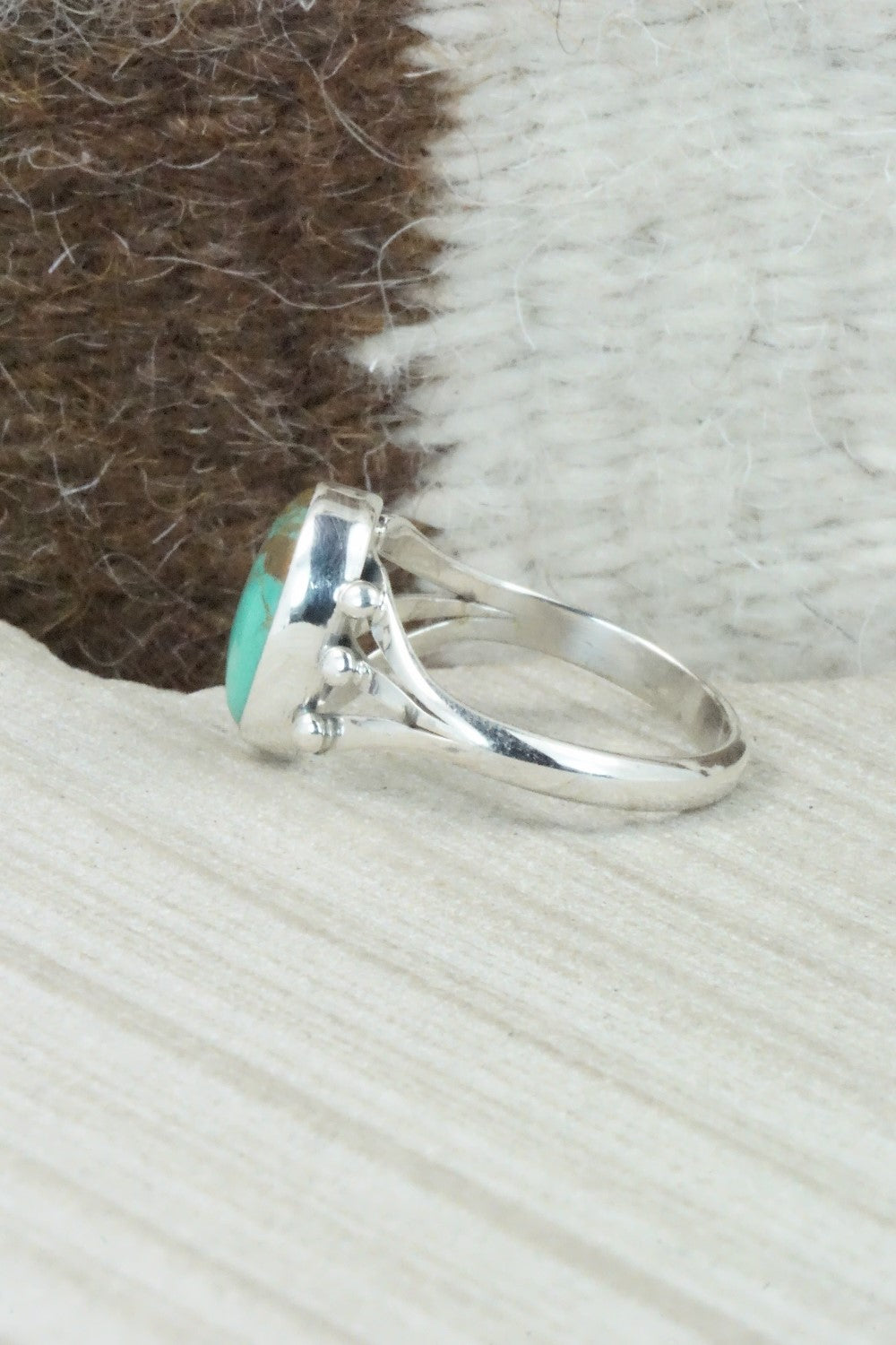 Turquoise & Sterling Silver Ring - Hiram Largo - Size 10
