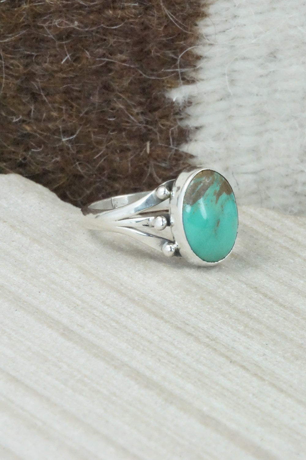 Turquoise & Sterling Silver Ring - Hiram Largo - Size 10