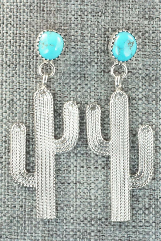 Turquoise & Sterling Silver Earrings - Verley Betone