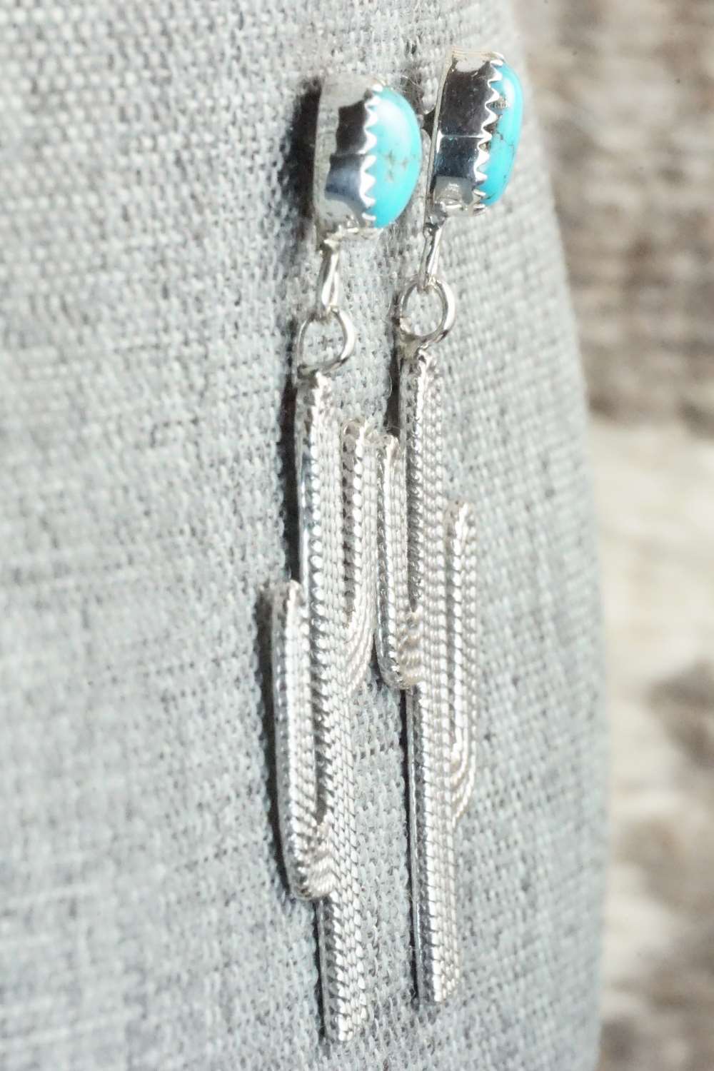 Turquoise & Sterling Silver Earrings - Verley Betone