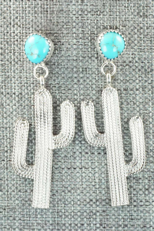 Turquoise & Sterling Silver Earrings - Verley Betone