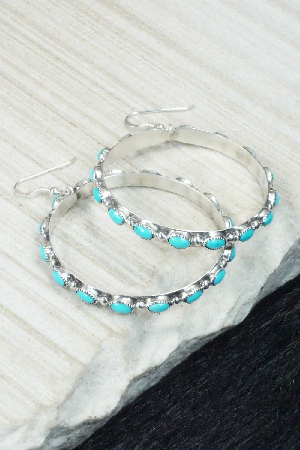 Turquoise & Sterling Silver Earrings - Anthony Skeets