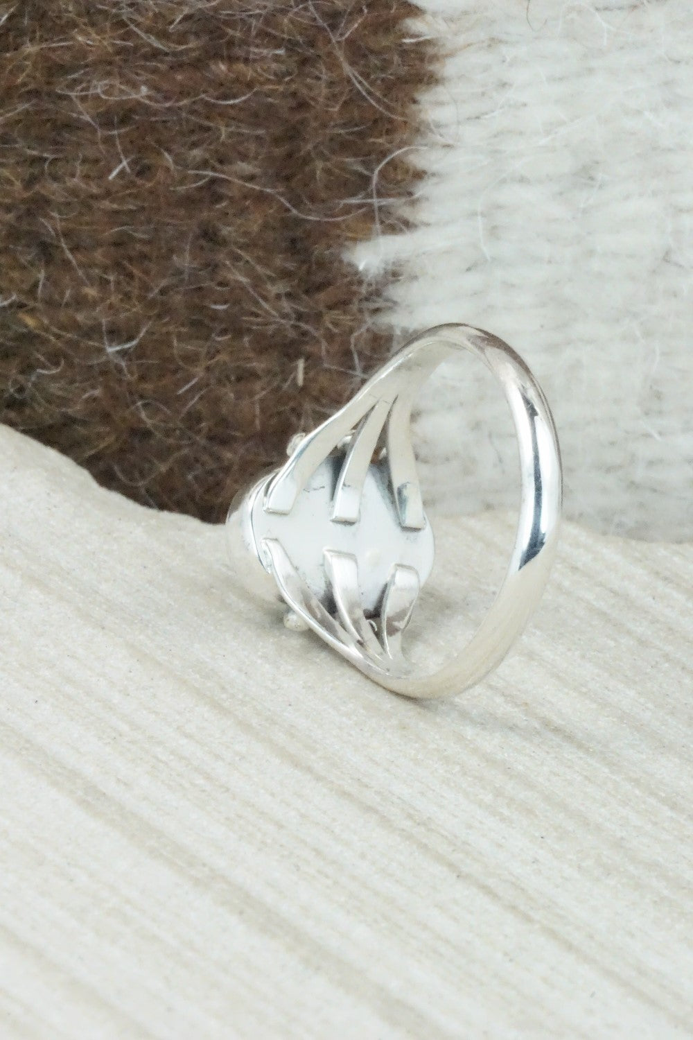Turquoise & Sterling Silver Ring - Hiram Largo - Size 12
