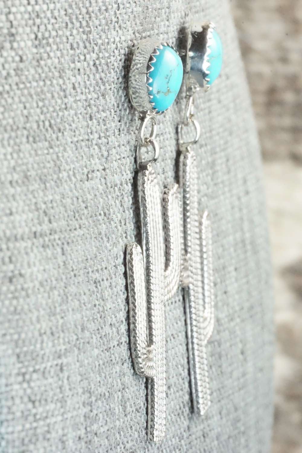 Turquoise & Sterling Silver Earrings - Verley Betone