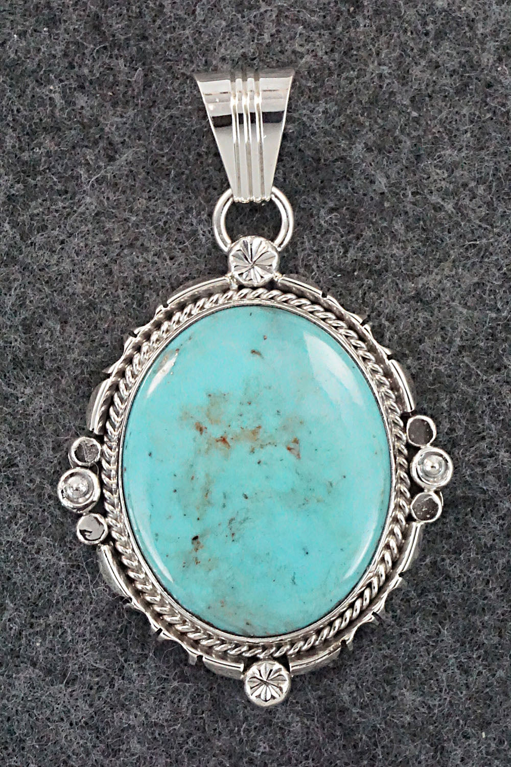 Turquoise & Sterling Silver Pendant - Marita Benally