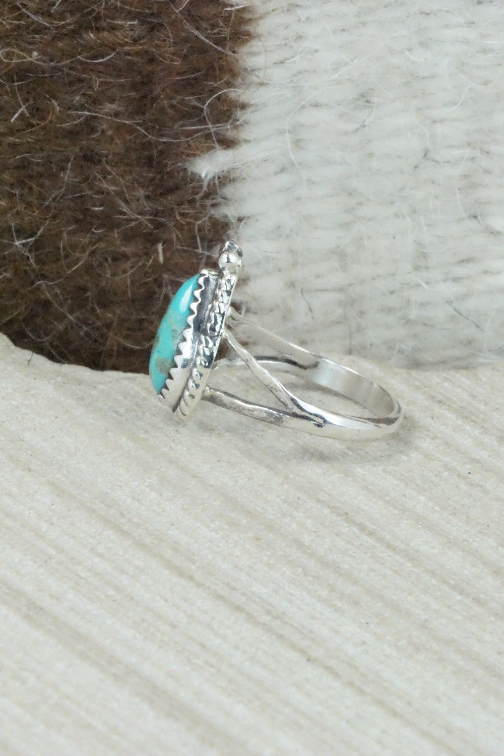 Turquoise & Sterling Silver Ring - Alice Rose Saunders - Size 6