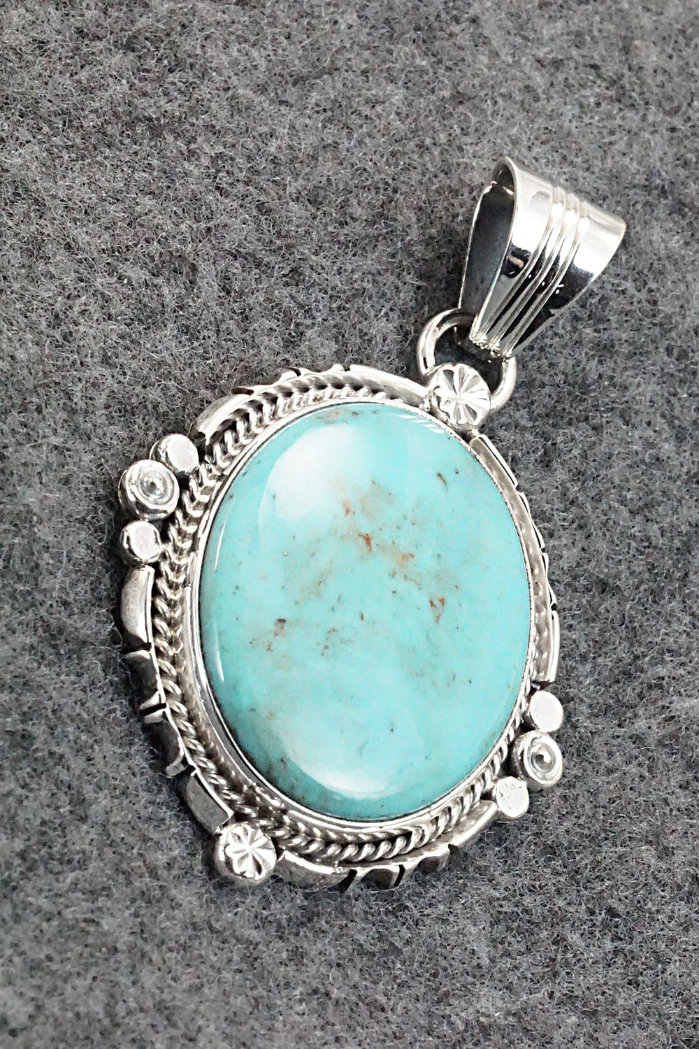 Turquoise & Sterling Silver Pendant - Marita Benally
