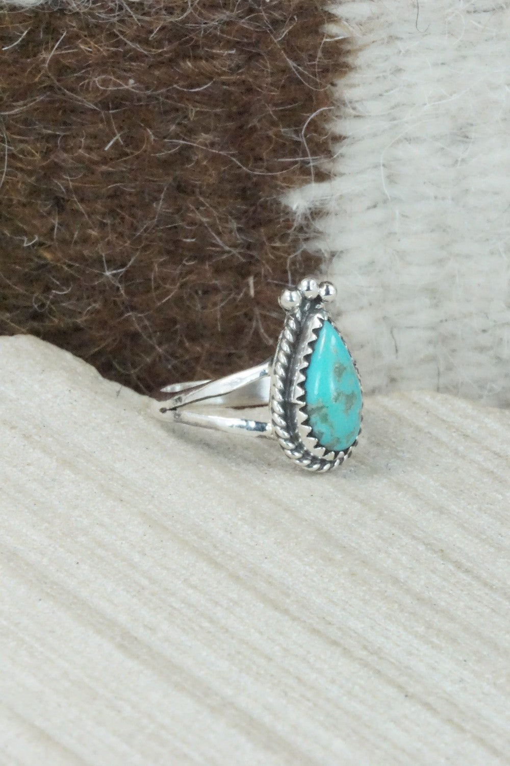 Turquoise & Sterling Silver Ring - Alice Rose Saunders - Size 6