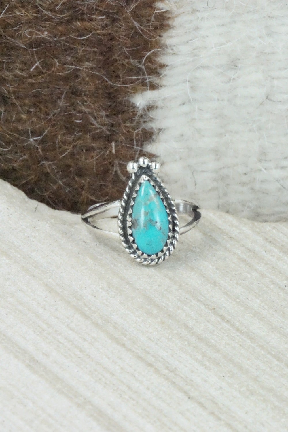 Turquoise & Sterling Silver Ring - Alice Rose Saunders - Size 6