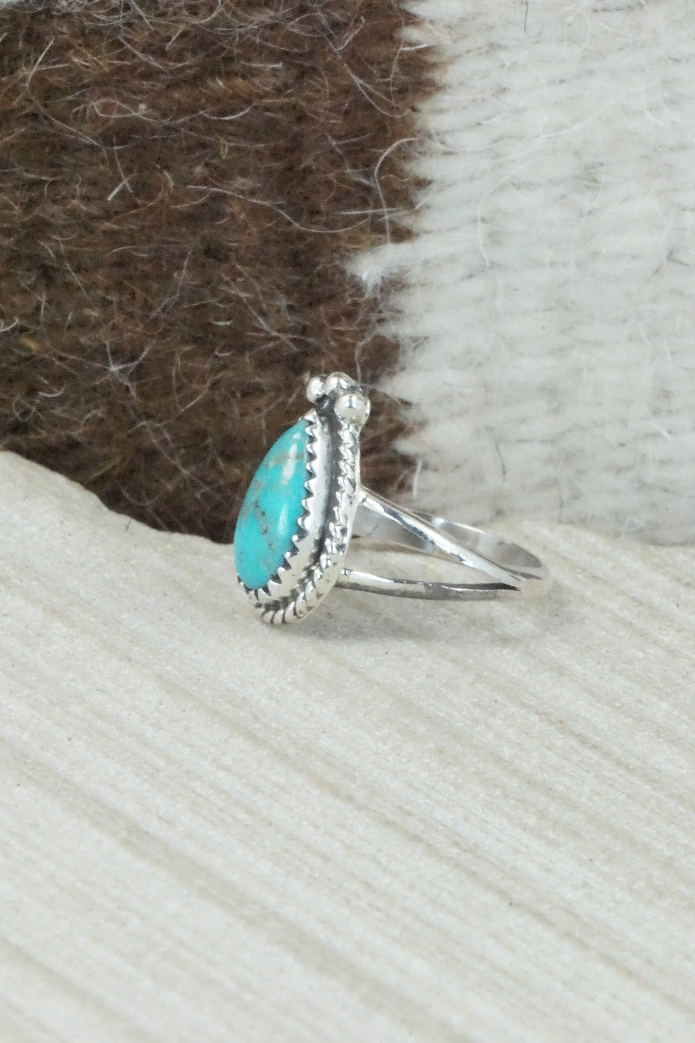 Turquoise & Sterling Silver Ring - Alice Rose Saunders - Size 6