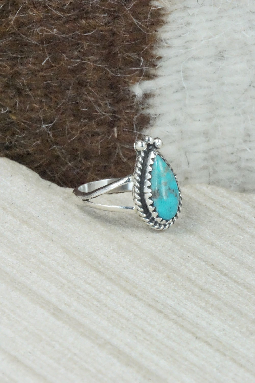 Turquoise & Sterling Silver Ring - Alice Rose Saunders - Size 6