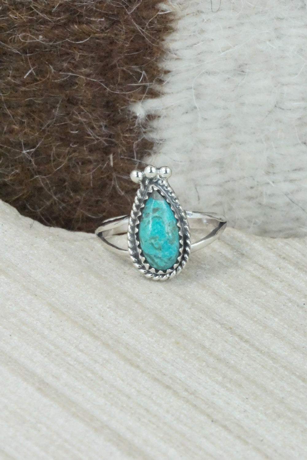 Turquoise & Sterling Silver Ring - Alice Rose Saunders - Size 6.75
