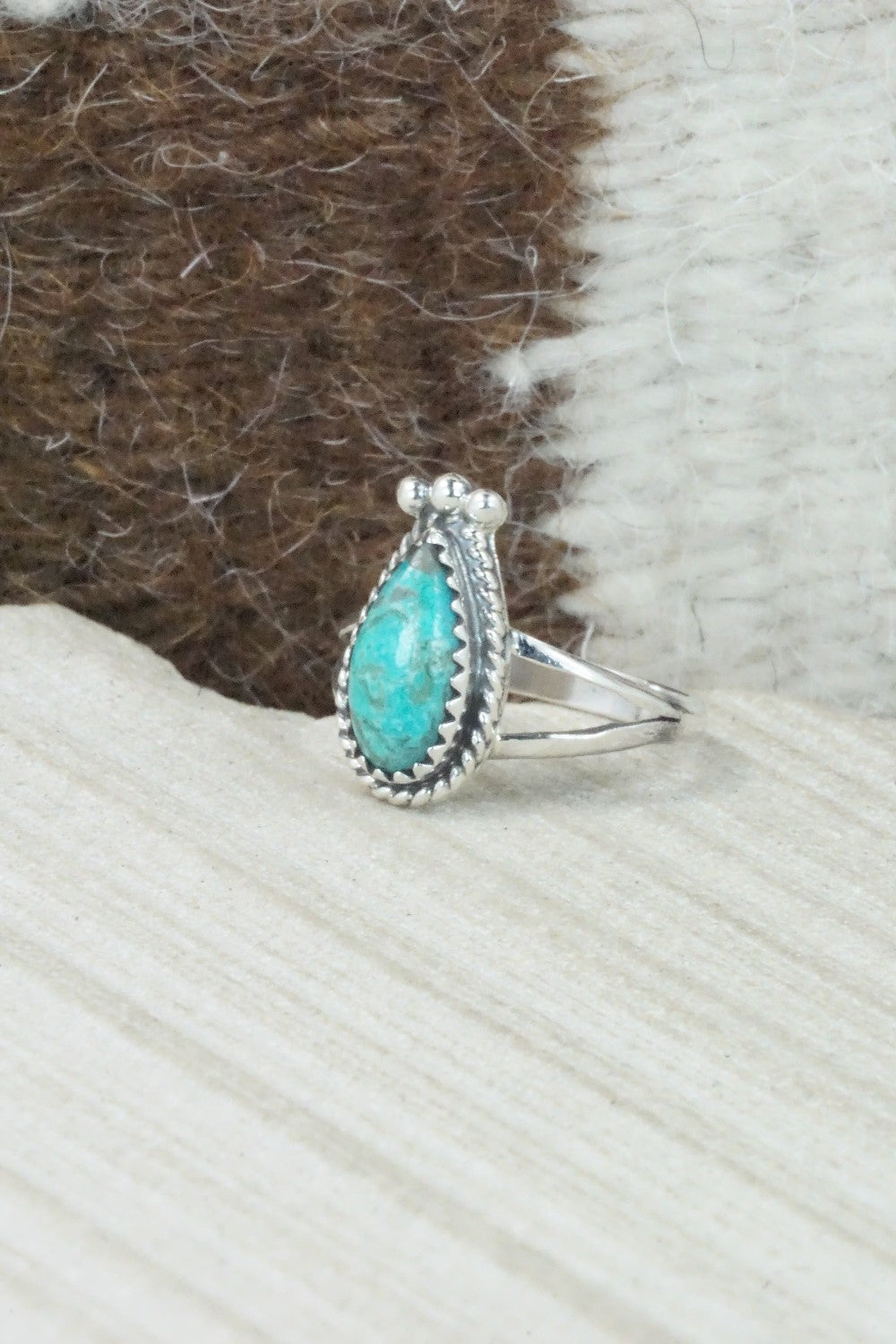Turquoise & Sterling Silver Ring - Alice Rose Saunders - Size 6.75