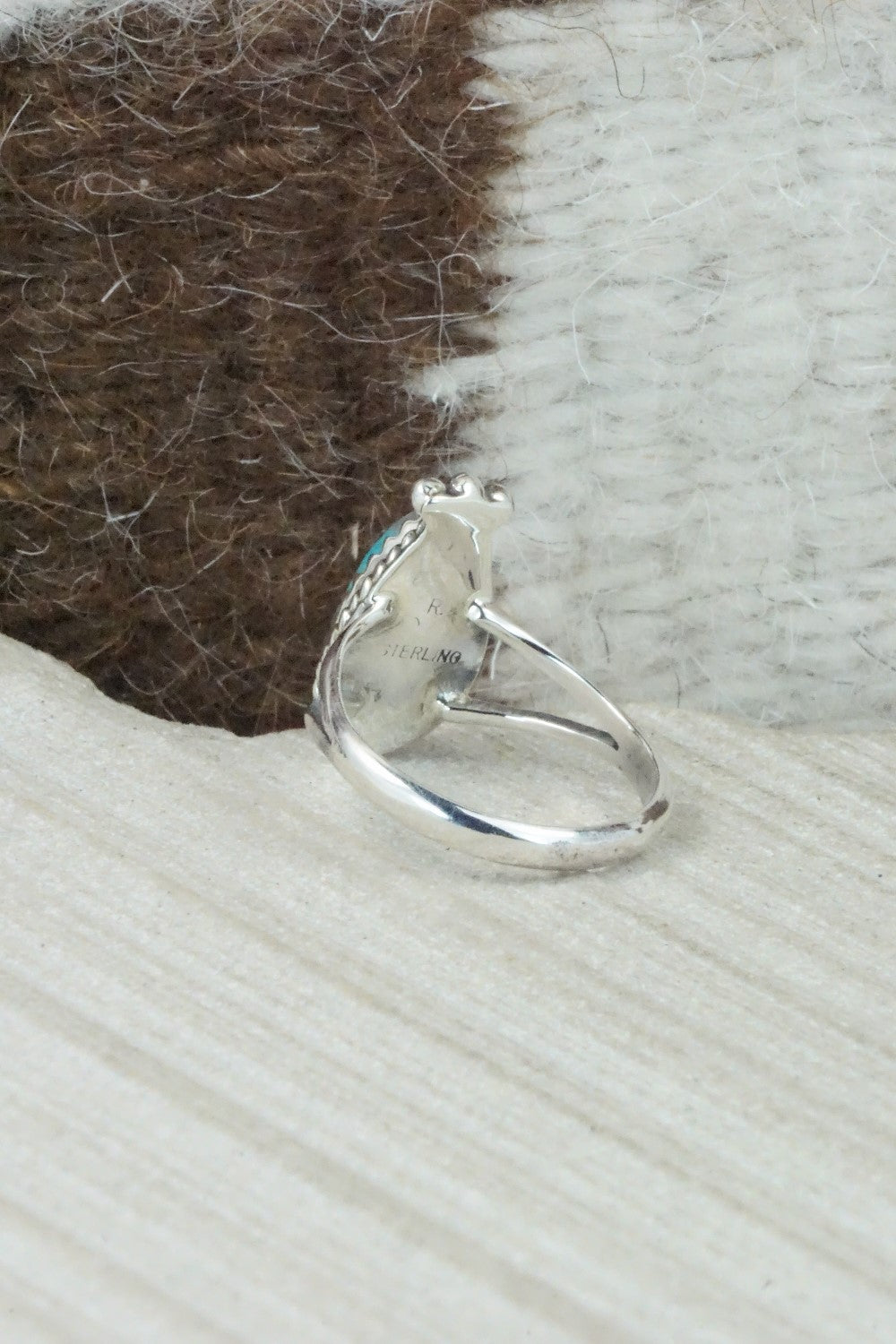 Turquoise & Sterling Silver Ring - Alice Rose Saunders - Size 6.75