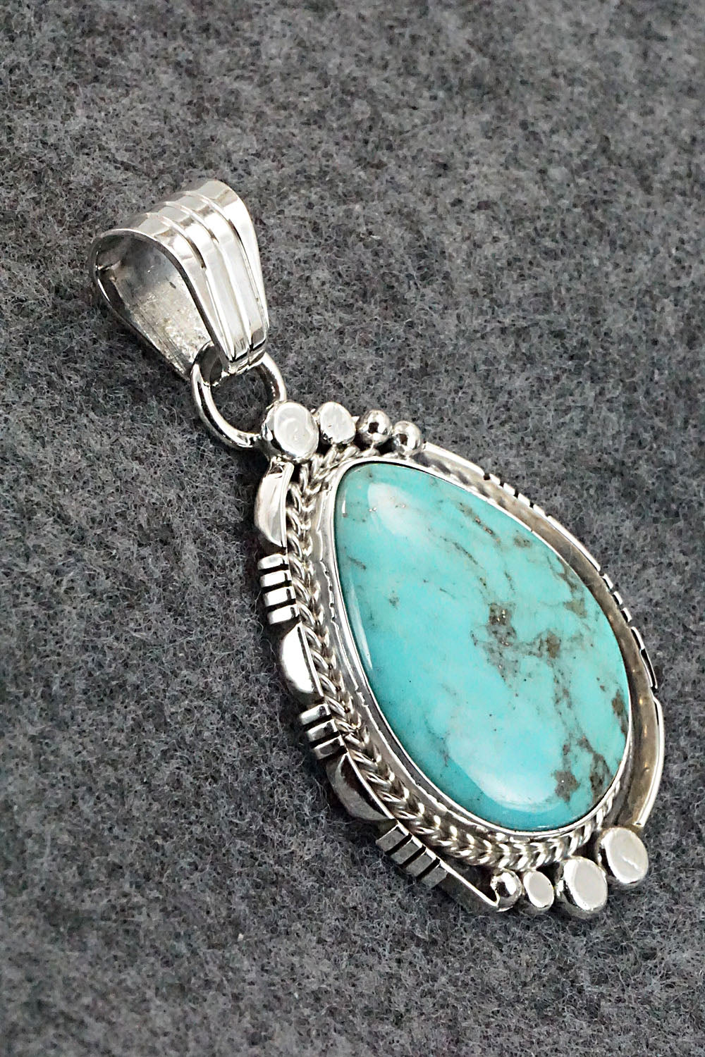 Turquoise & Sterling Silver Pendant - Marita Benally