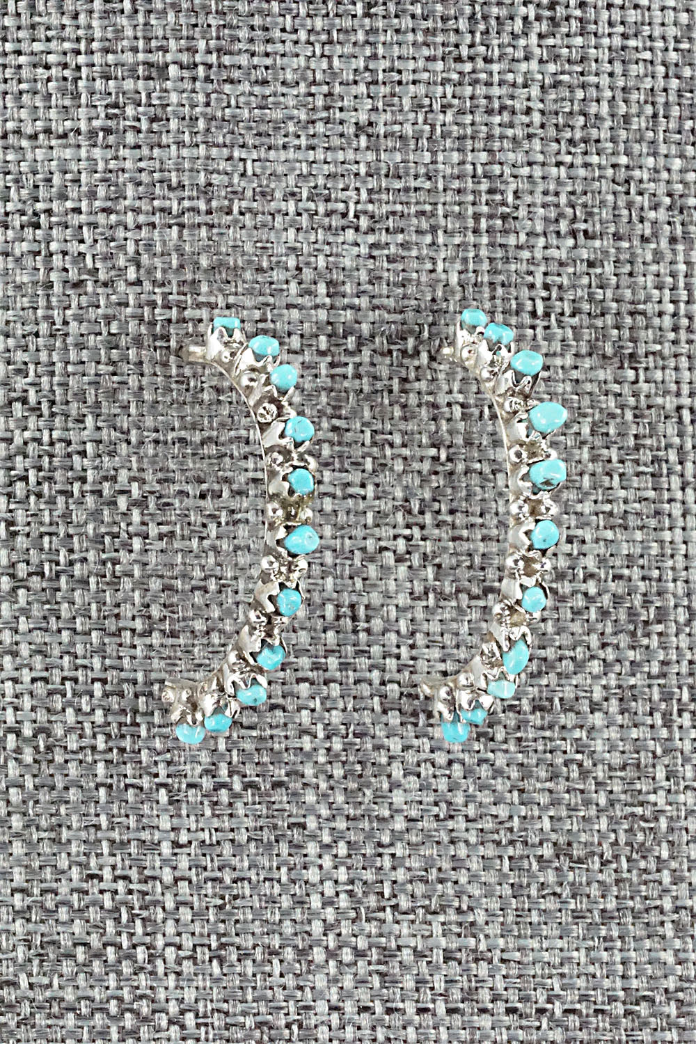 Turquoise & Sterling Silver Earrings - Sampson Tsipa