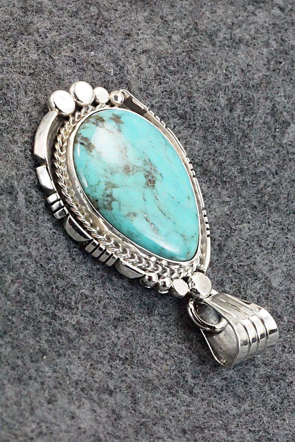 Turquoise & Sterling Silver Pendant - Marita Benally