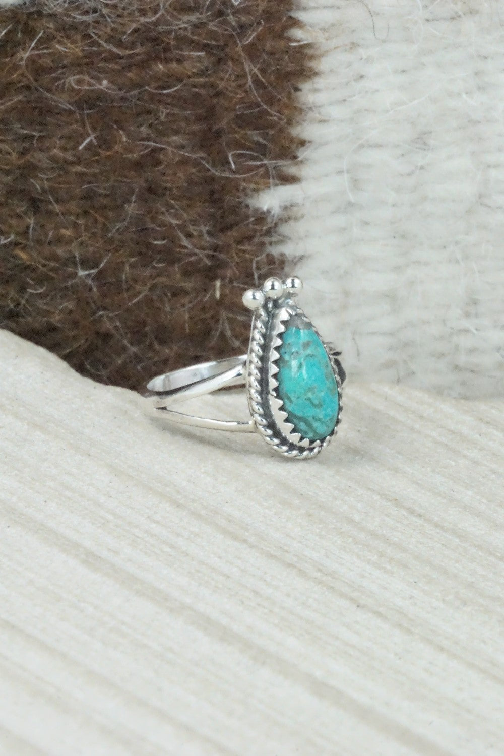 Turquoise & Sterling Silver Ring - Alice Rose Saunders - Size 6.75