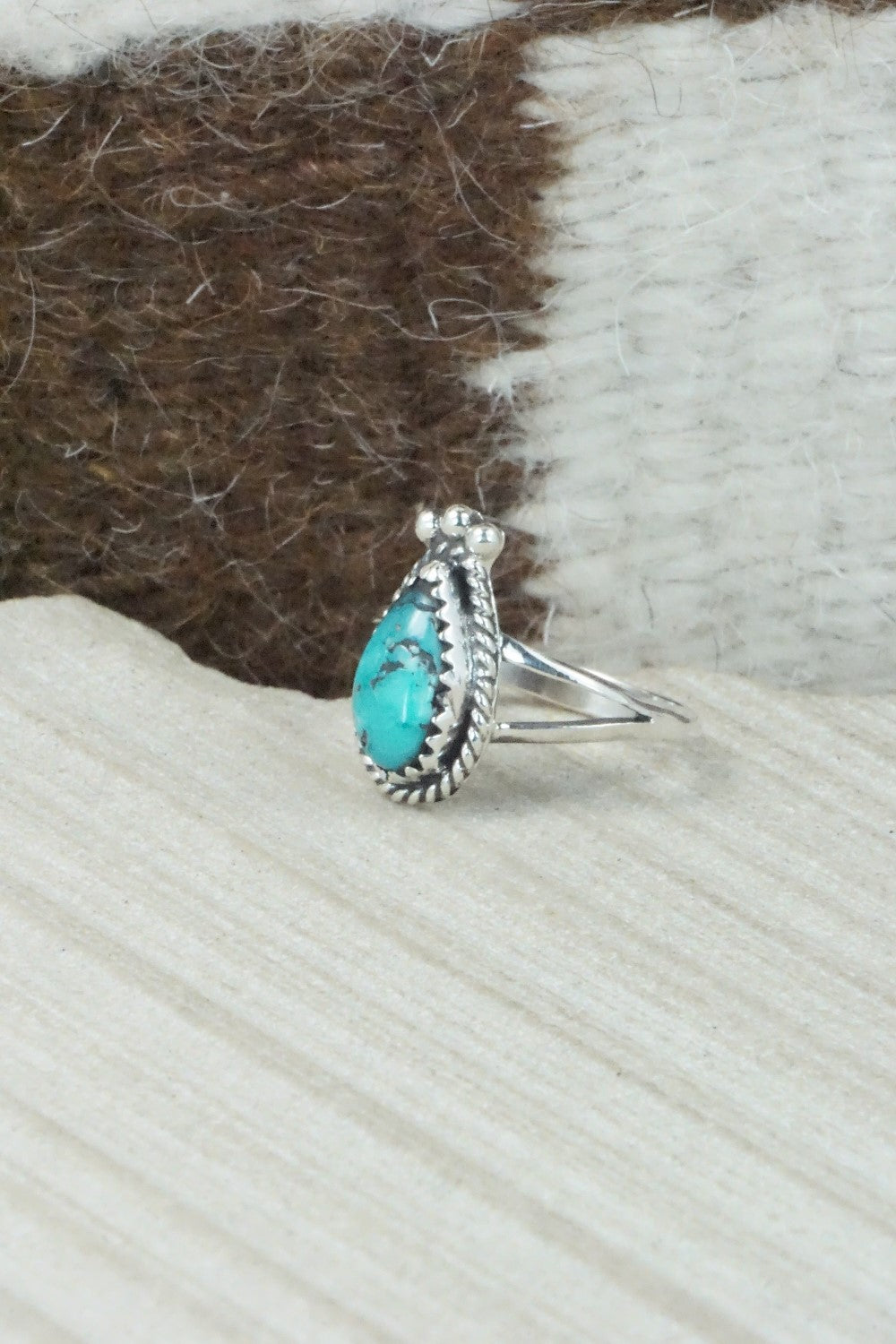 Turquoise & Sterling Silver Ring - Alice Rose Saunders - Size 6.75