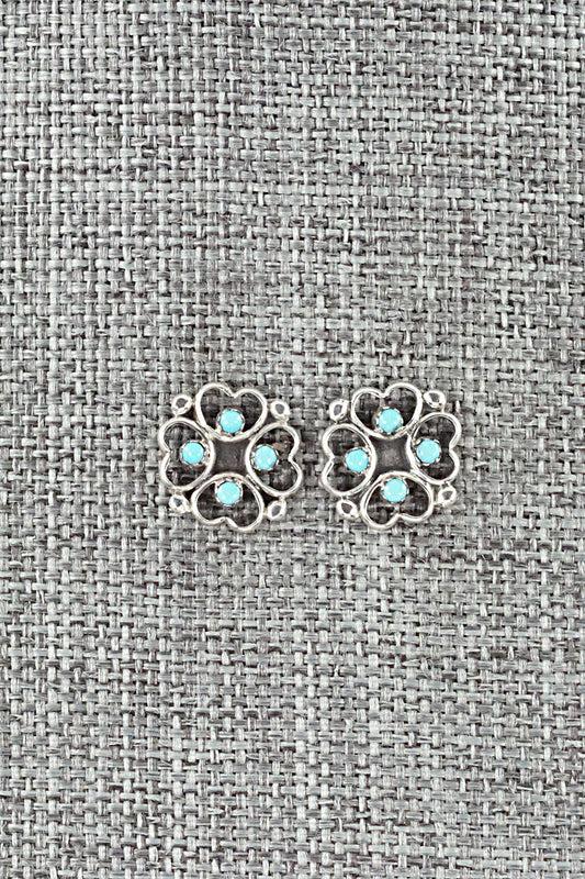 Turquoise & Sterling Silver Earrings - Dorthy Natachu