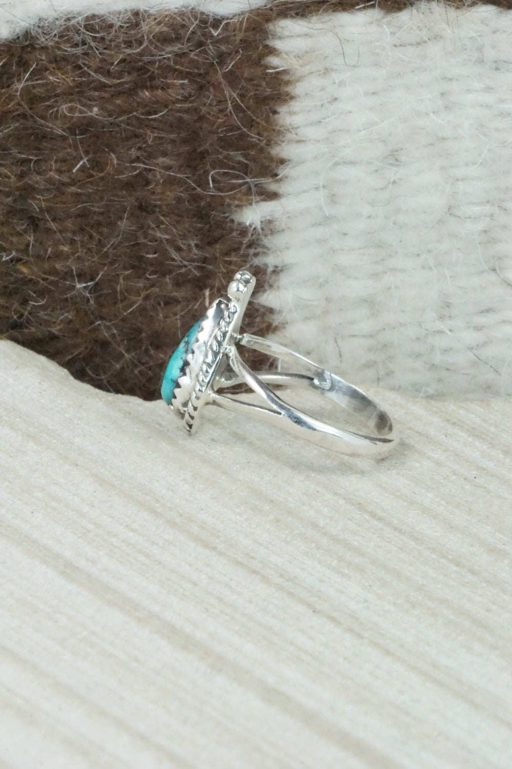 Turquoise & Sterling Silver Ring - Alice Rose Saunders - Size 6.75