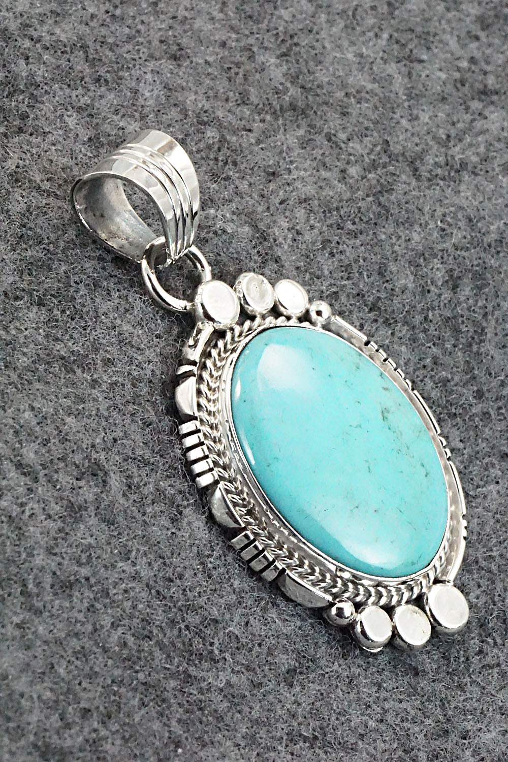 Turquoise & Sterling Silver Pendant - Marita Benally