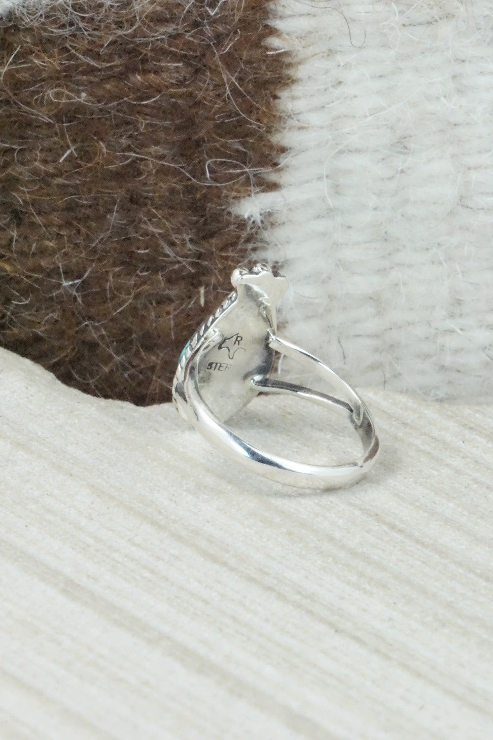 Turquoise & Sterling Silver Ring - Alice Rose Saunders - Size 6.75