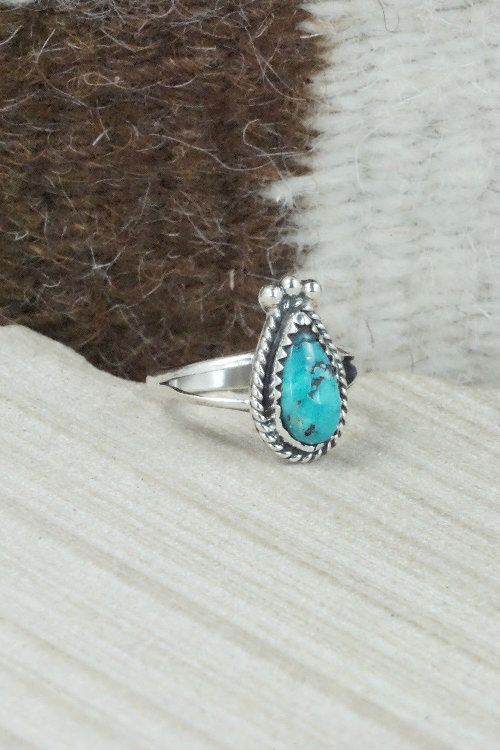 Turquoise & Sterling Silver Ring - Alice Rose Saunders - Size 6.75