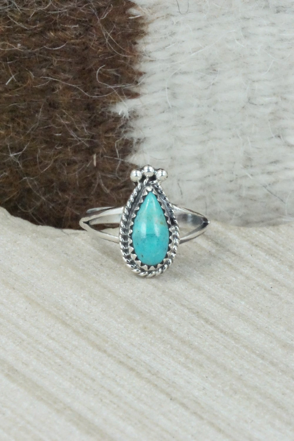 Turquoise & Sterling Silver Ring - Alice Rose Saunders - Size 7.75