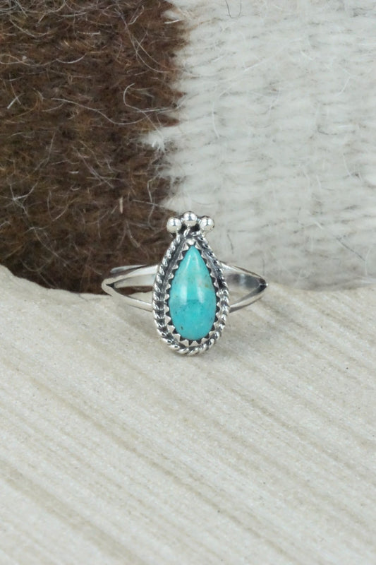 Turquoise & Sterling Silver Ring - Alice Rose Saunders - Size 7.75