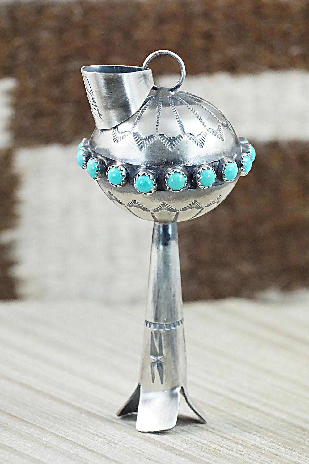 Turquoise & Sterling Silver Pendant - Tim Yazzie