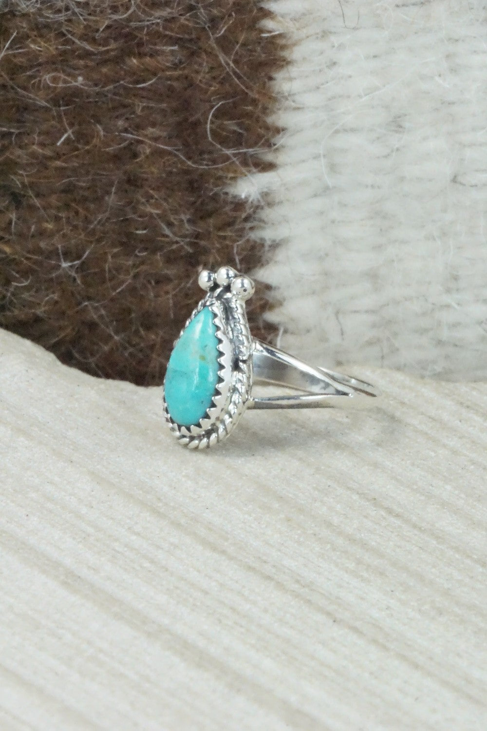 Turquoise & Sterling Silver Ring - Alice Rose Saunders - Size 7.75