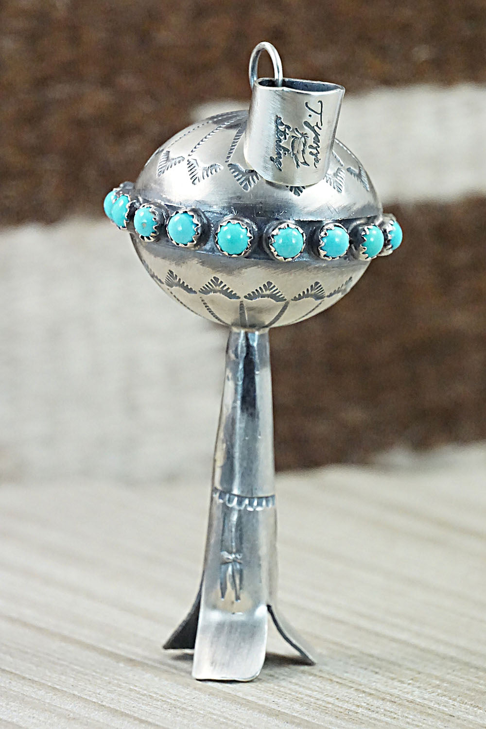 Turquoise & Sterling Silver Pendant - Tim Yazzie
